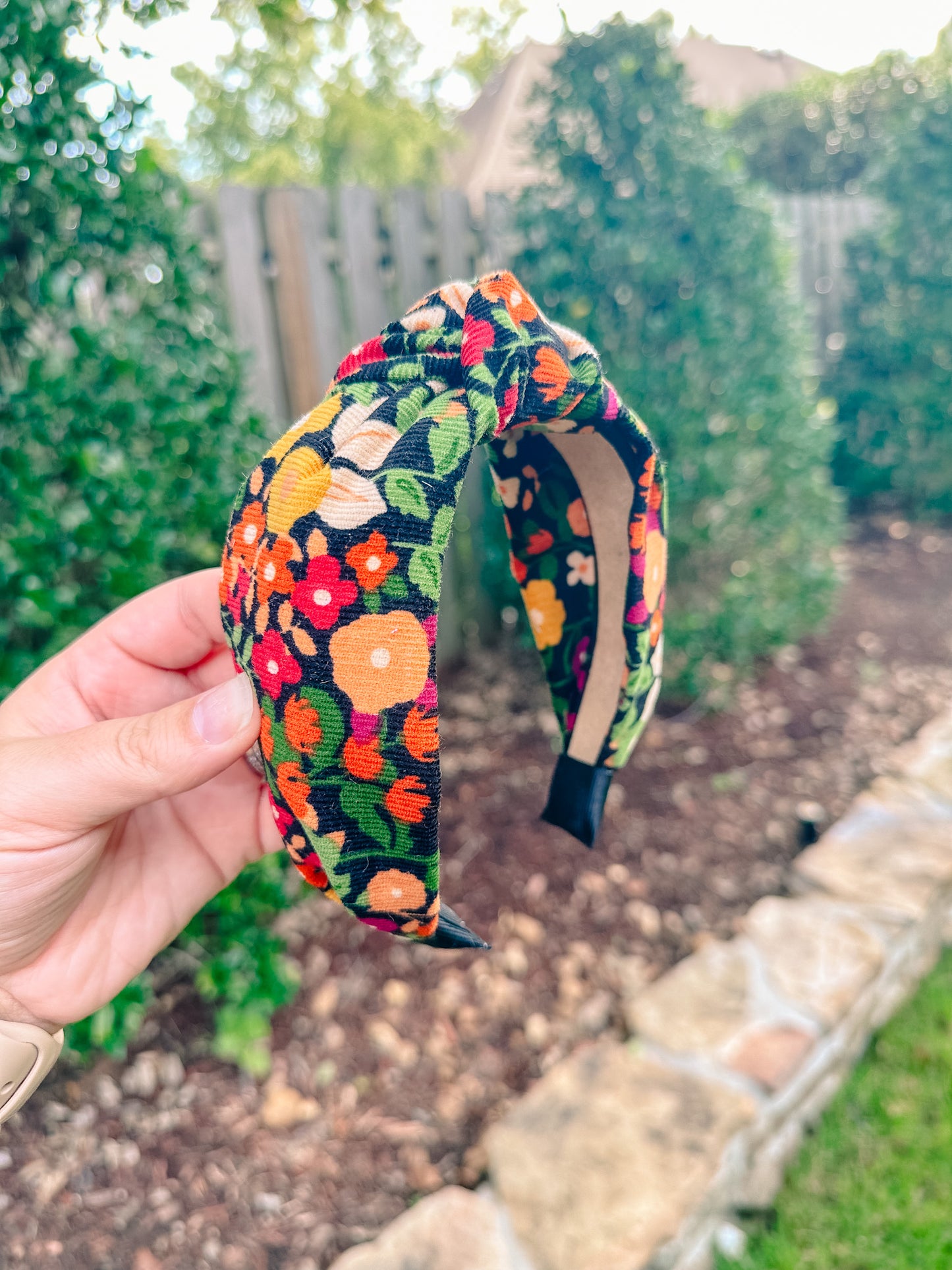 Corduroy Fall Floral Headband