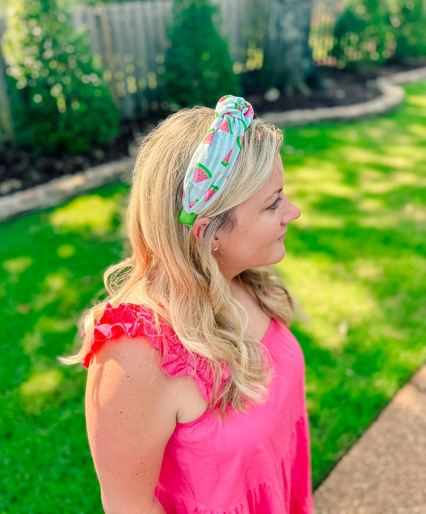 Blue Striped Watermelon Headband