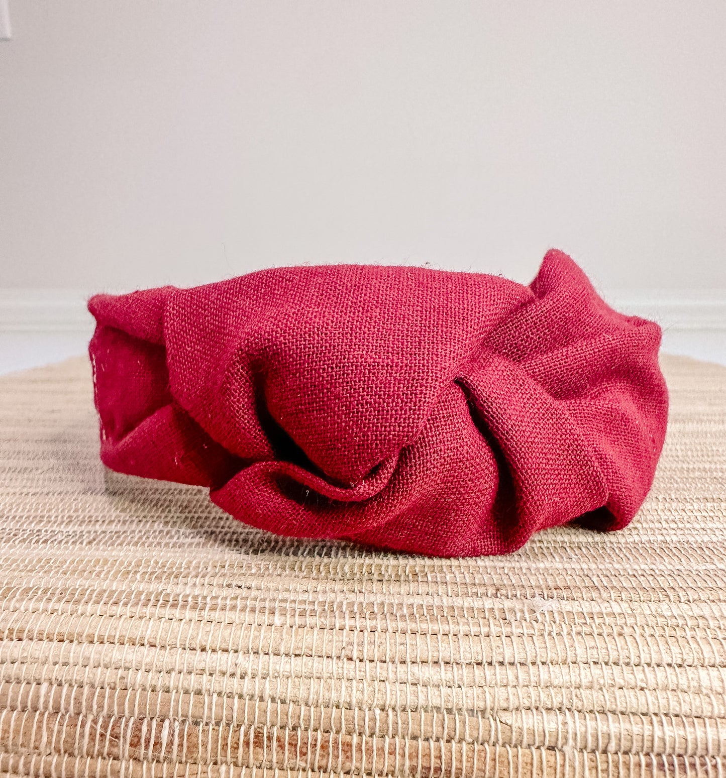 Solid Cardinal w/ White "eagles" Monogrammed Headband