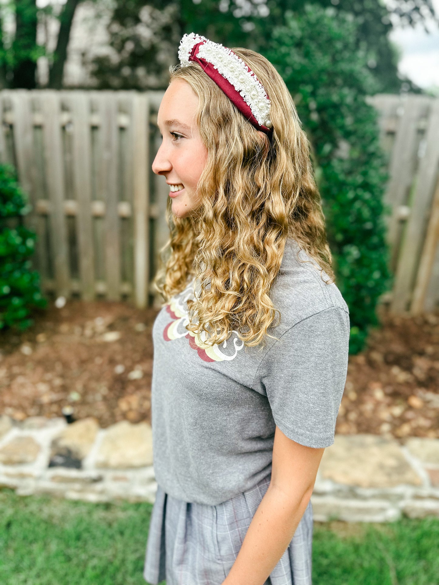 Cardinal with Pearls Headband