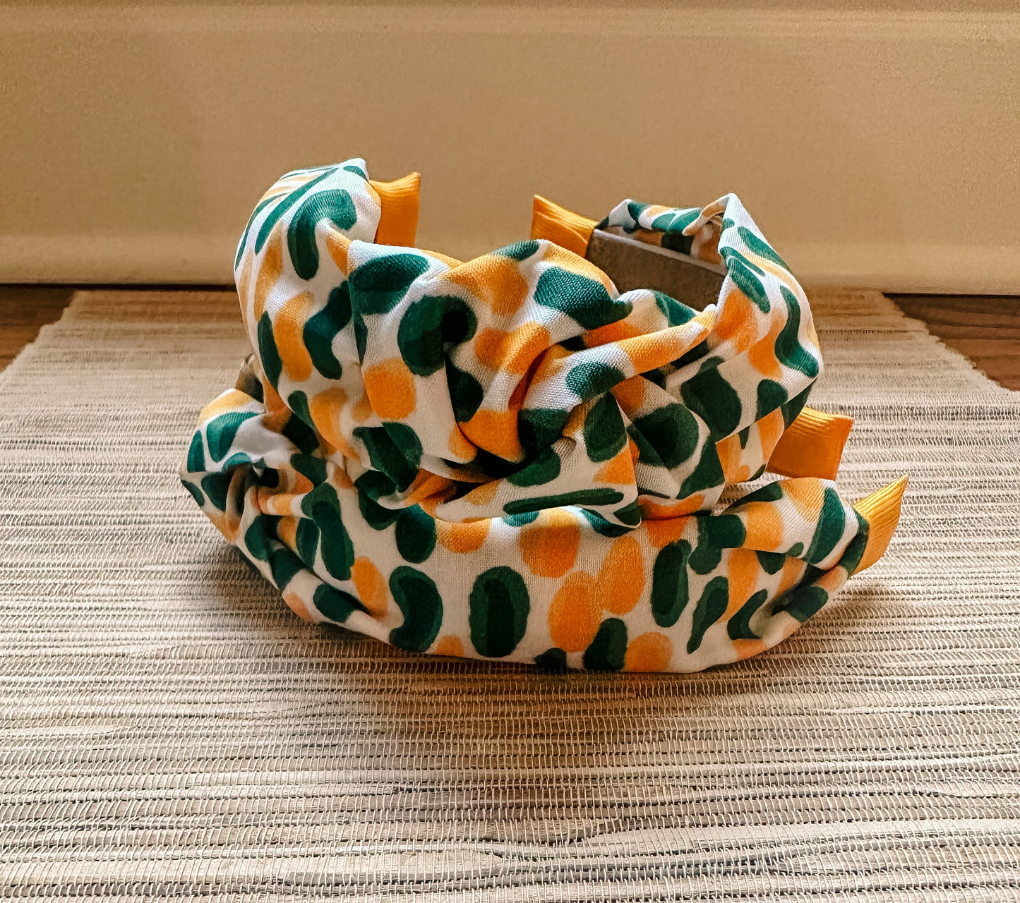 Green & Gold Watercolor Headband