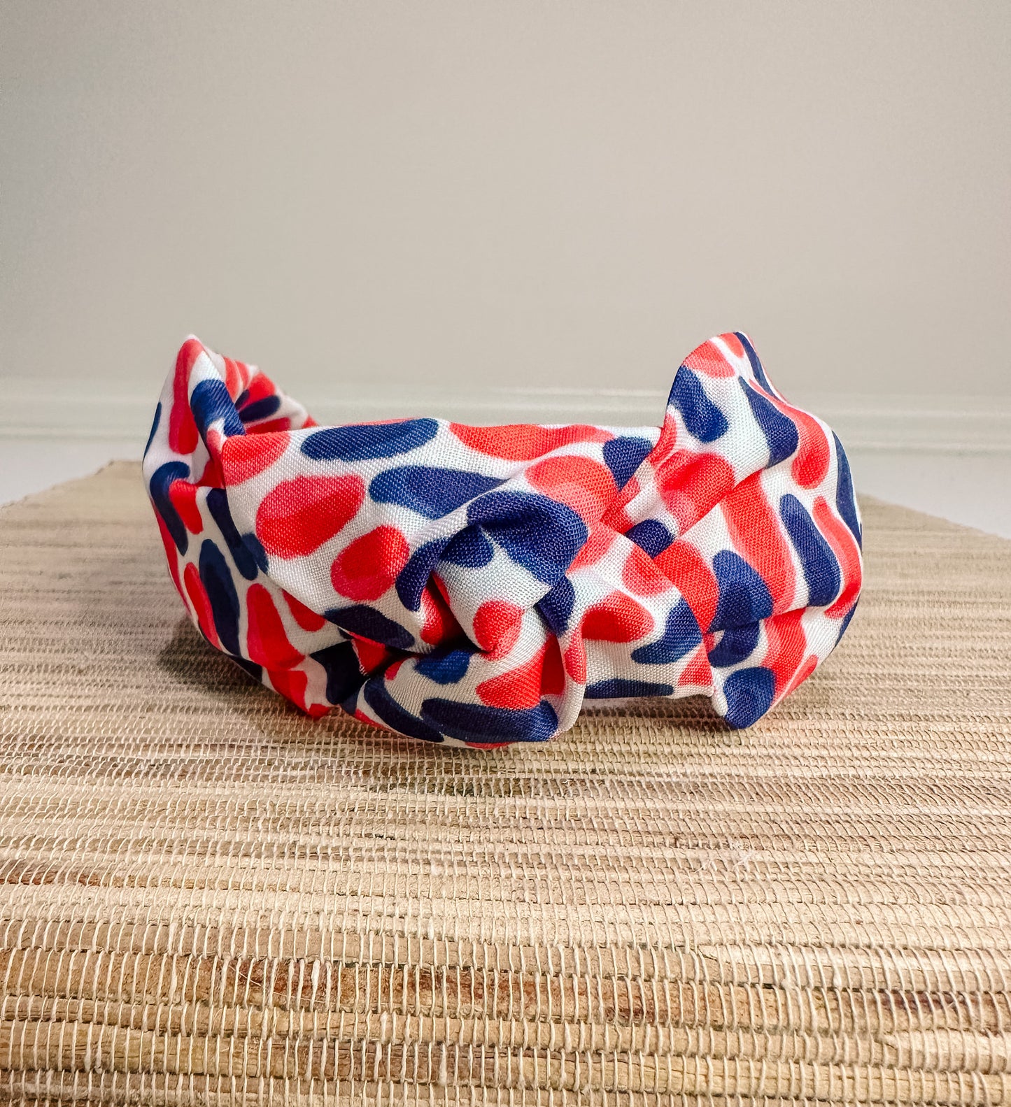 Red & Blue Water Spots Headband