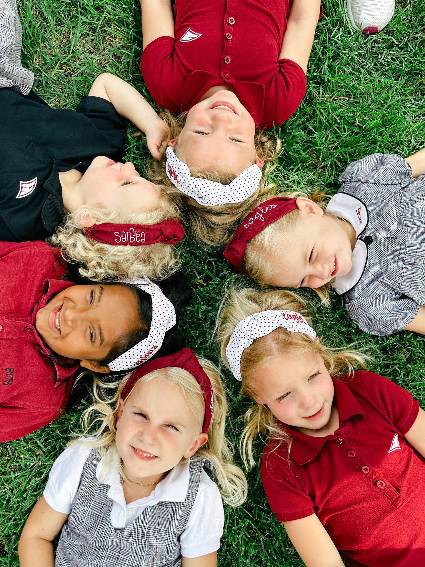 Cardinal Dots w/ Cardinal "eagles" Monogrammed Headband