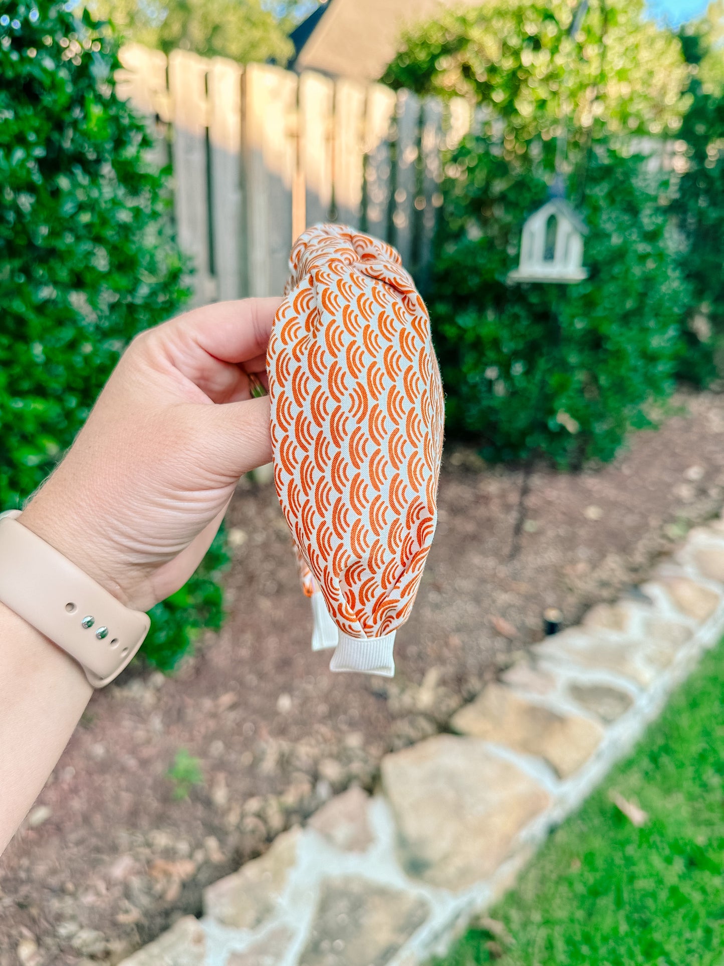 Rust Colored Rainbow Design Headband