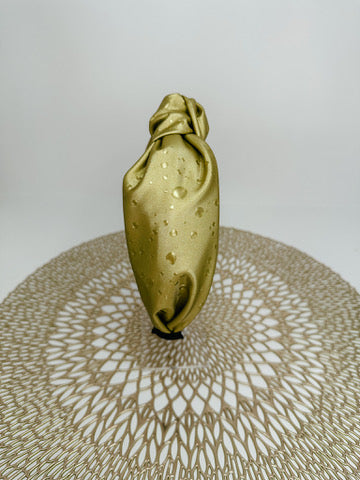 Gold Spotted Leather Headband