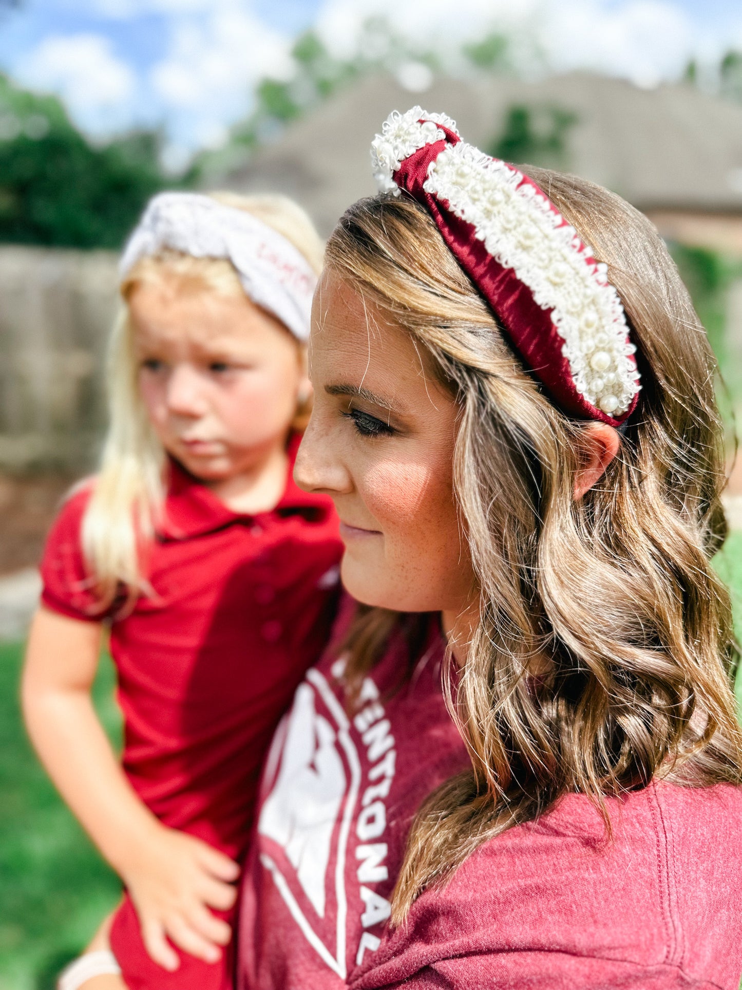 Cardinal with Pearls Headband