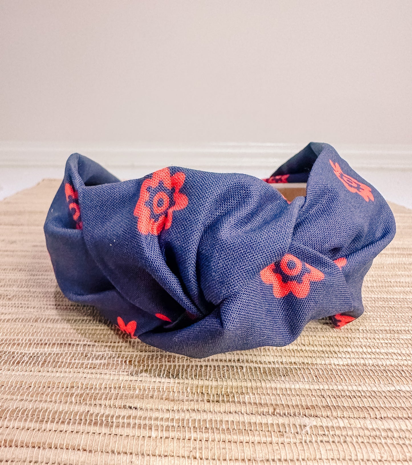 Ole Miss Navy w/ Red Flower Headband