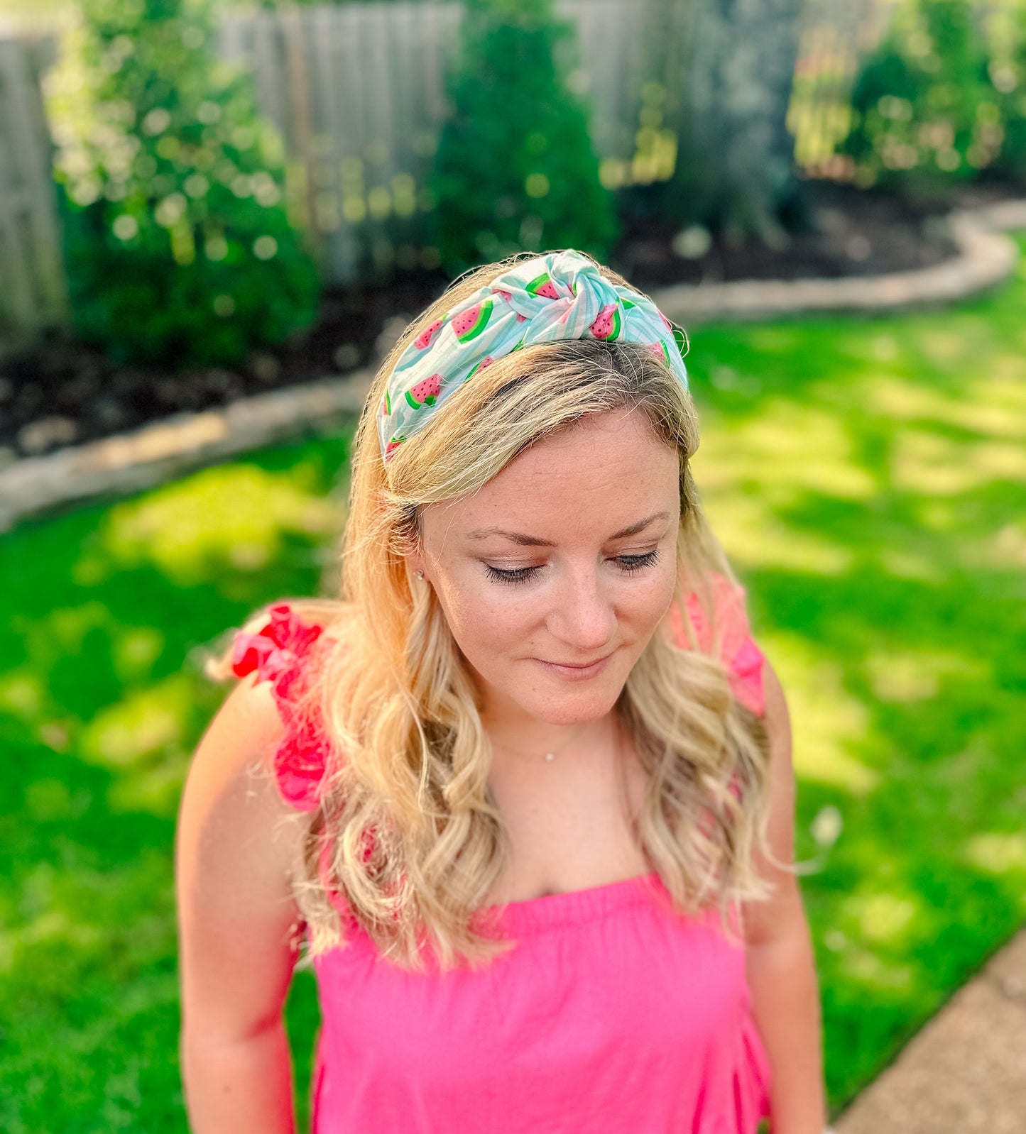 Blue Striped Watermelon Headband