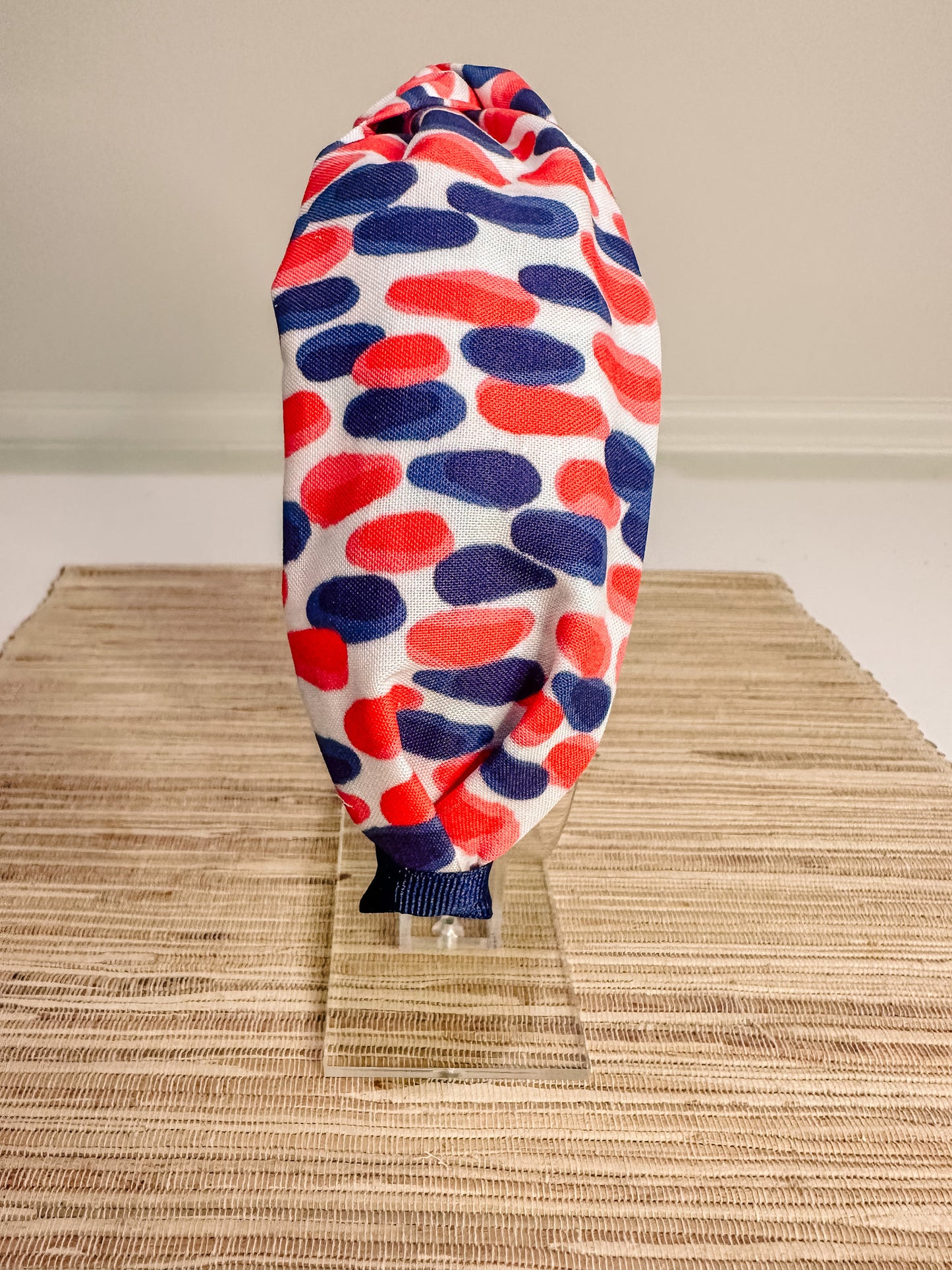 Red & Blue Water Spots Headband