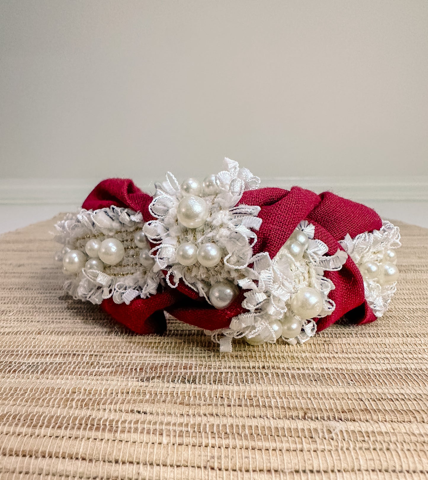 Cardinal with Pearls Headband