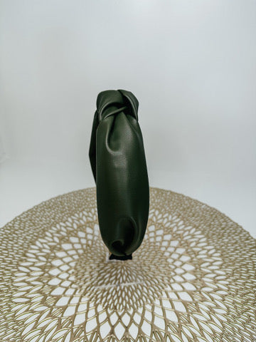 Olive Leather Headband