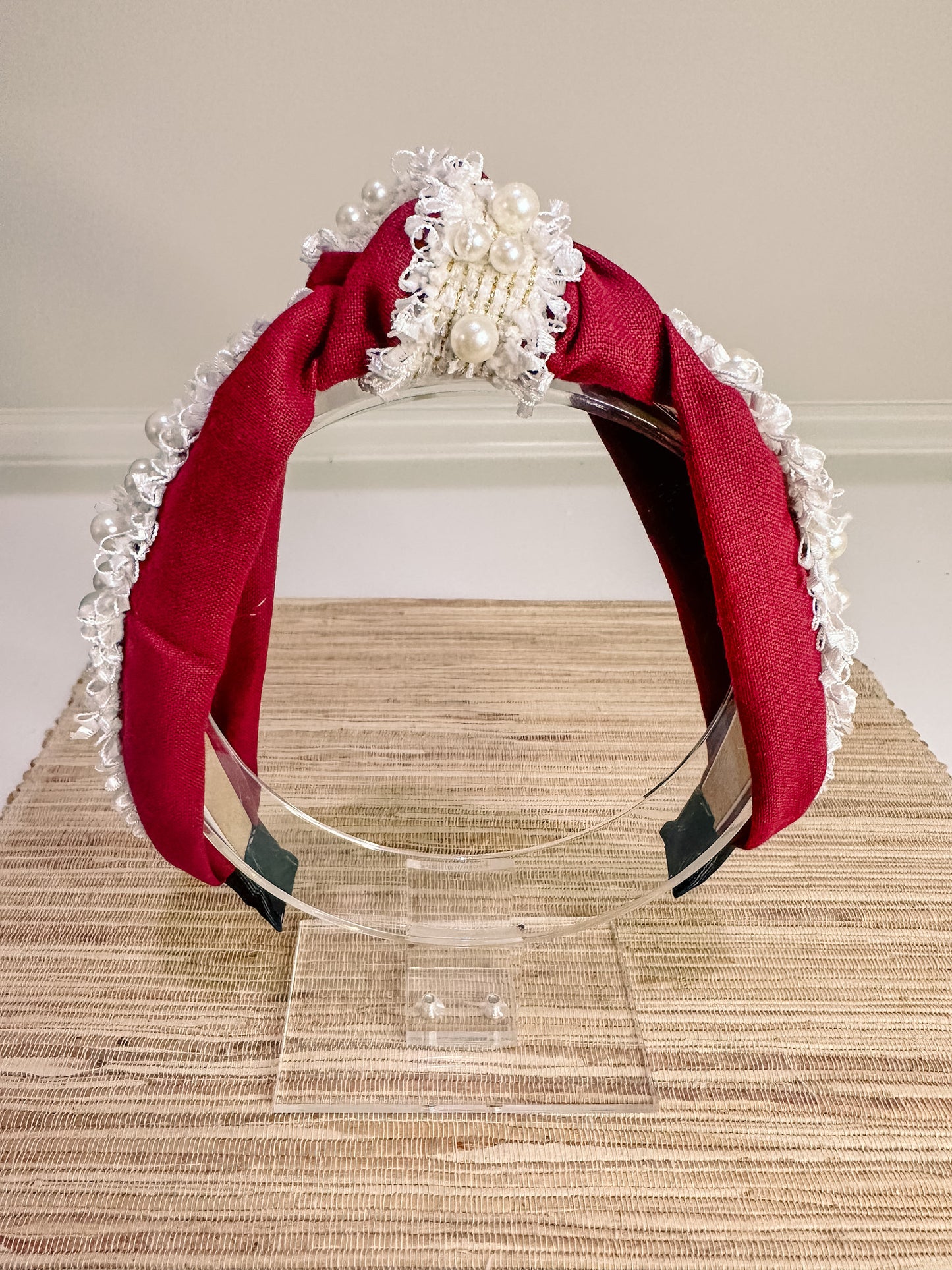 Cardinal with Pearls Headband