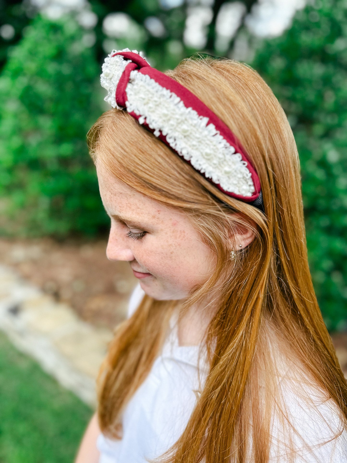 Cardinal with Pearls Headband