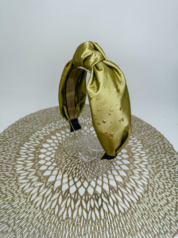 Gold Spotted Leather Headband