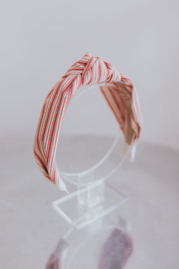 Red and Cream Stripe Headband