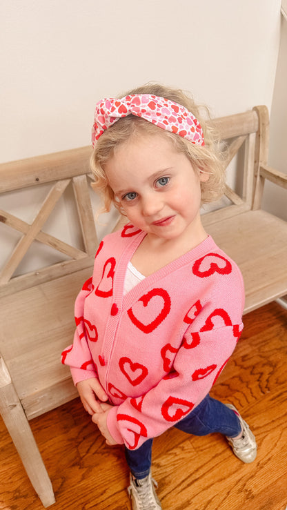 Pink and Red Hearts Headband